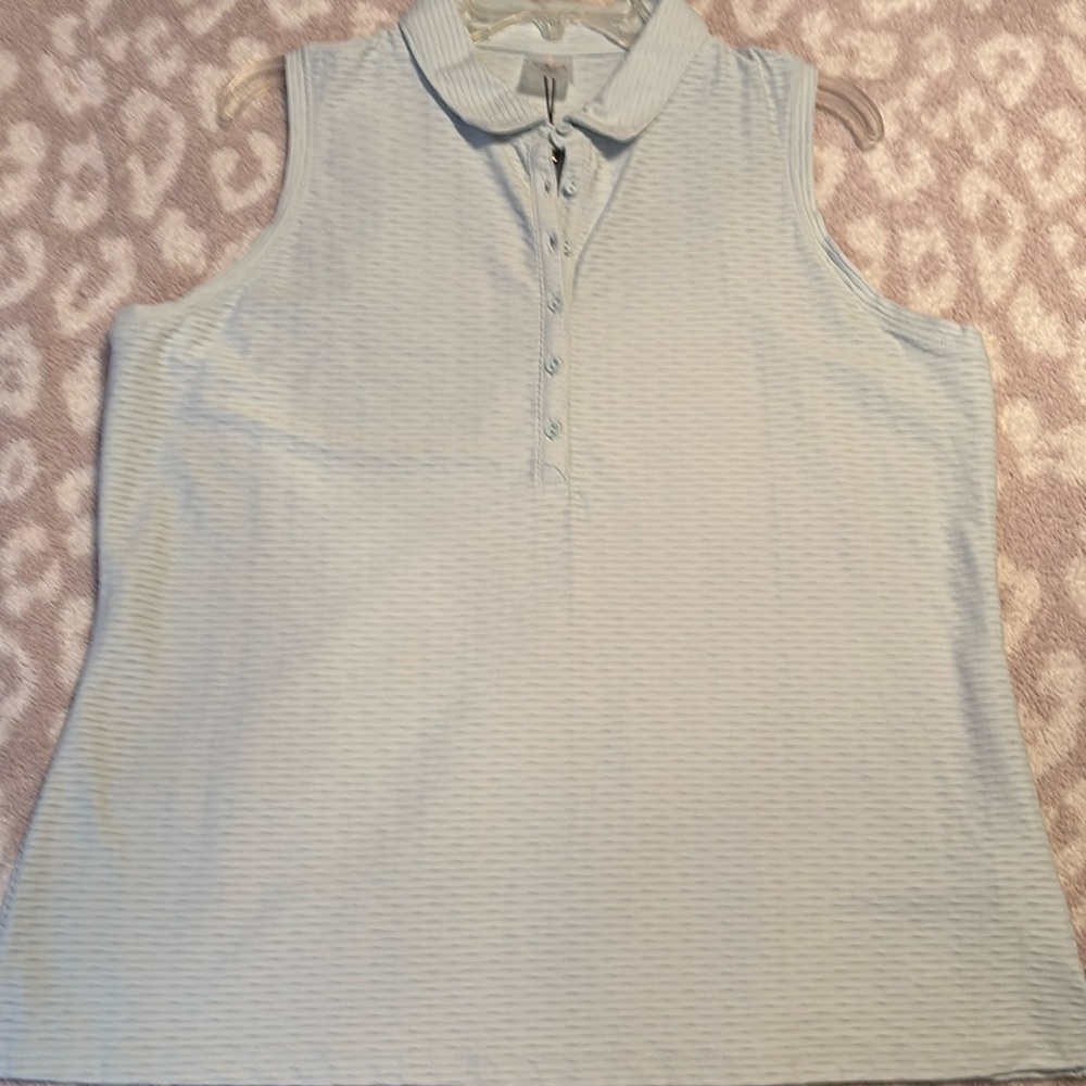 NWT CALIA Renew Sleeveless Polo, Mint Candy, Size XL